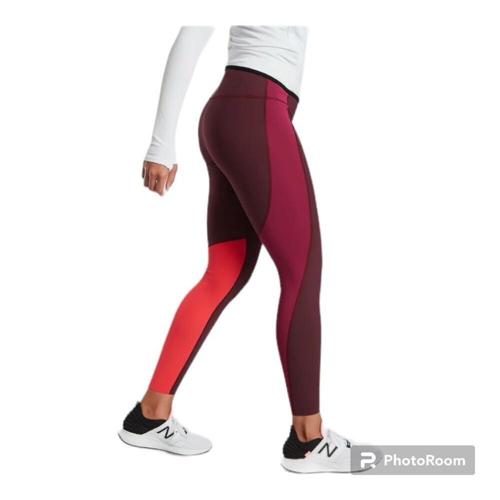 Athleta Asym Colorblock Tight in Plush Supersonic  SIZE XS